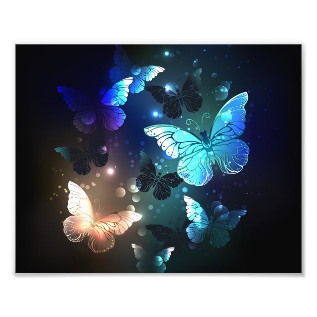 Fluttering Night Butterfly Photo Print (Front)