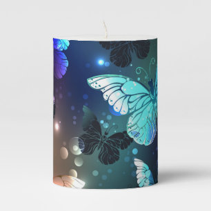 Fluttering Night Butterfly Pillar Candle