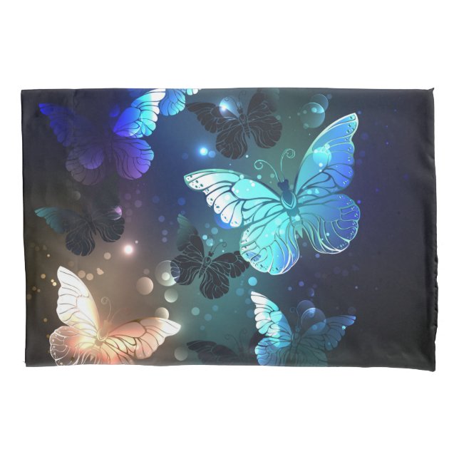 Fluttering Night Butterfly Pillow Case (Front-Left)