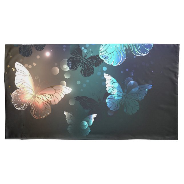 Fluttering Night Butterfly Pillow Case (Front)