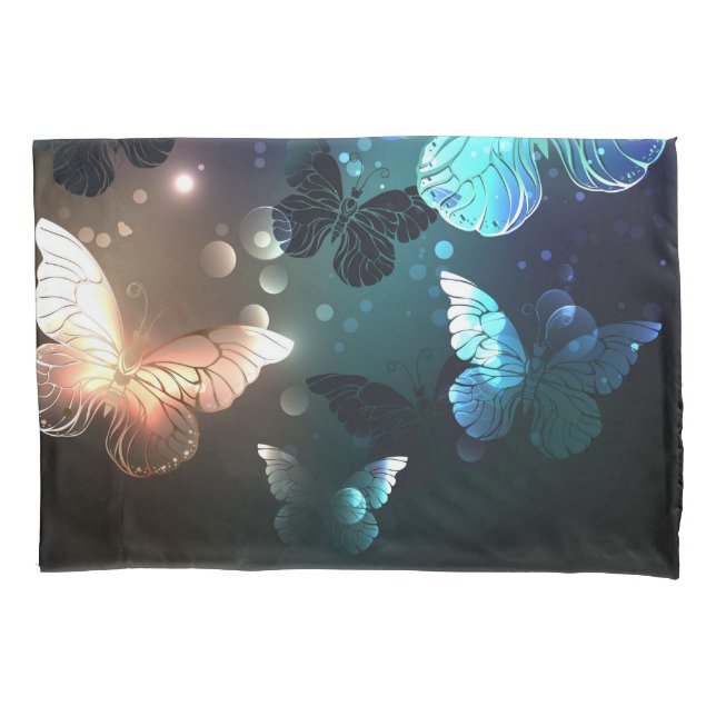 Fluttering Night Butterfly Pillow Case (Front)