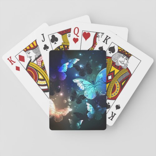Fluttering Night Butterfly Poker Cards