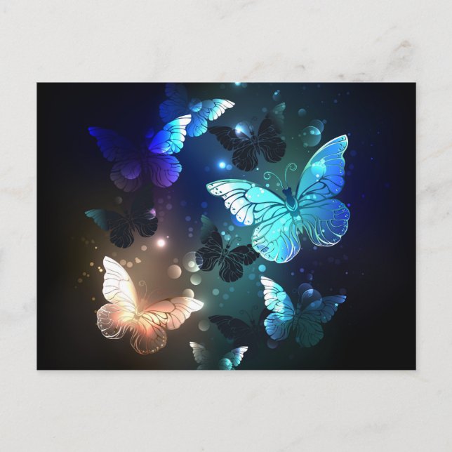 Fluttering Night Butterfly Postcard (Front)