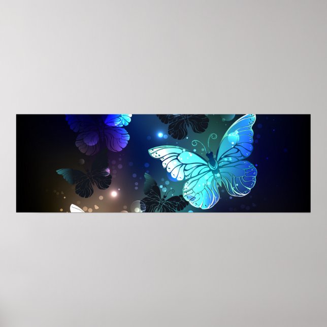 Fluttering Night Butterfly Poster (Front)