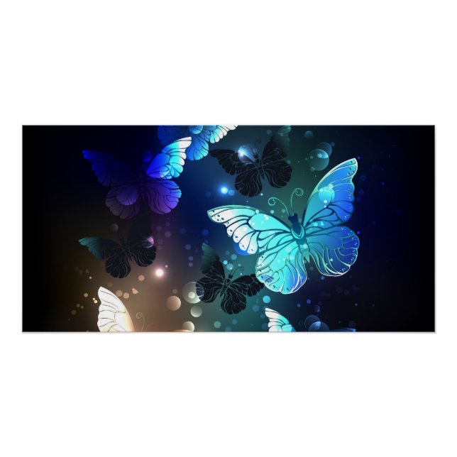 Fluttering Night Butterfly Poster (Front)