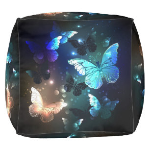 Fluttering Night Butterfly Pouf
