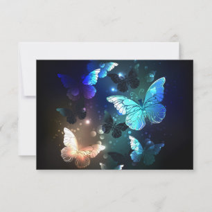 Fluttering Night Butterfly RSVP Card
