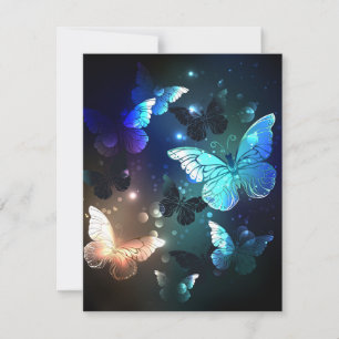 Fluttering Night Butterfly RSVP Card