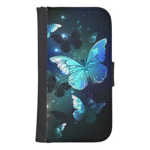 Fluttering Night Butterfly Galaxy S4 Wallet Case