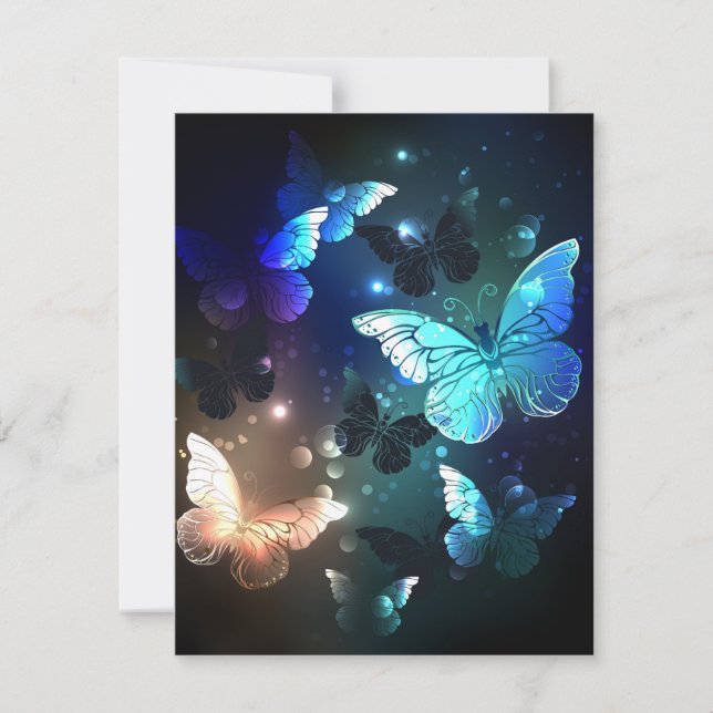 Fluttering Night Butterfly Save The Date (Front)