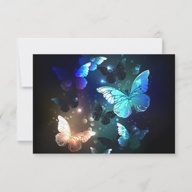Fluttering Night Butterfly Save The Date (Front)