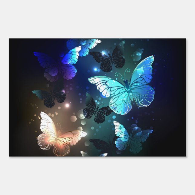 Fluttering Night Butterfly Sign (Front)