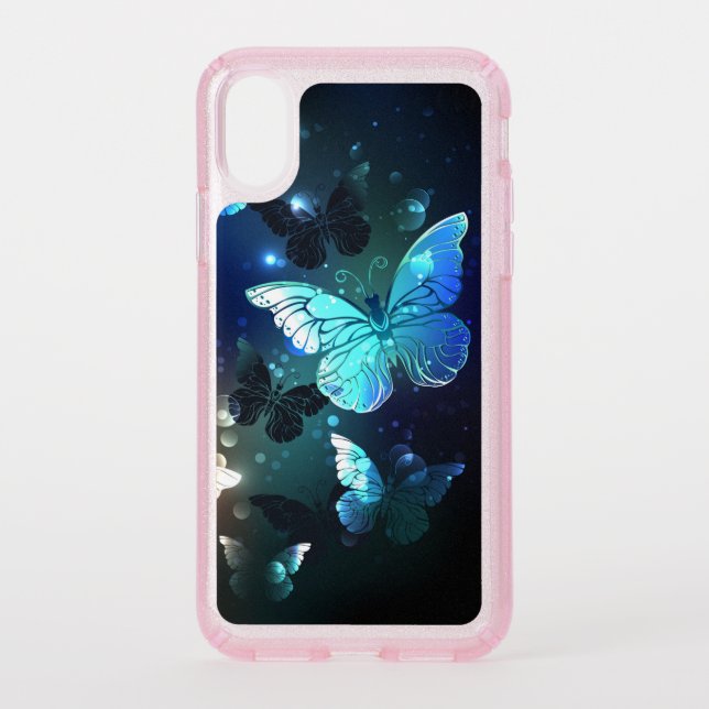 Fluttering Night Butterfly Speck iPhone XS Case (Front)