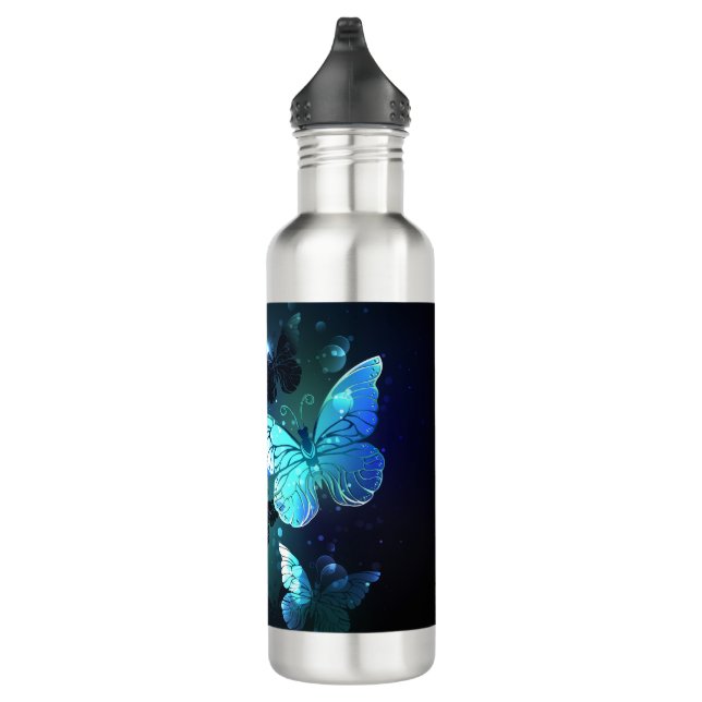 Fluttering Night Butterfly Stainless Steel Water Bottle (Right)