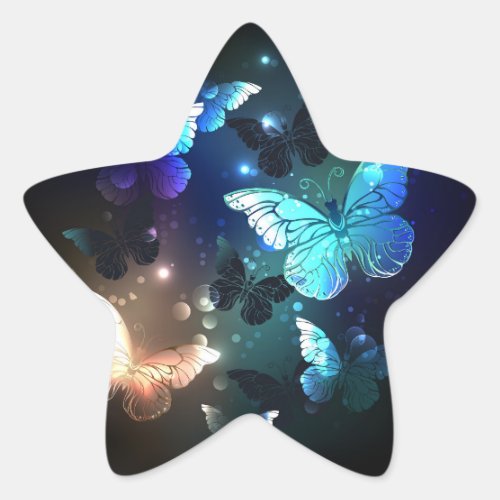 Fluttering Night Butterfly Star Sticker