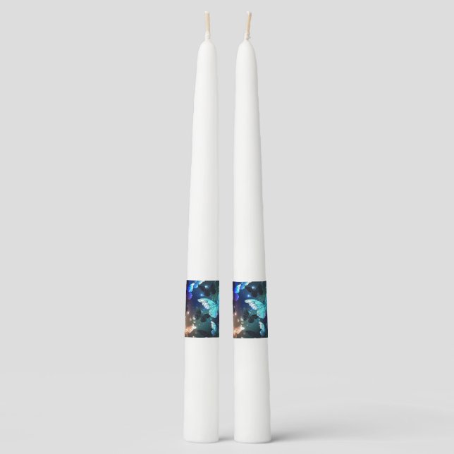 Fluttering Night Butterfly Taper Candle (Front)