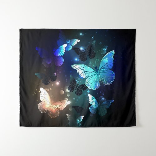 Fluttering Night Butterfly Tapestry