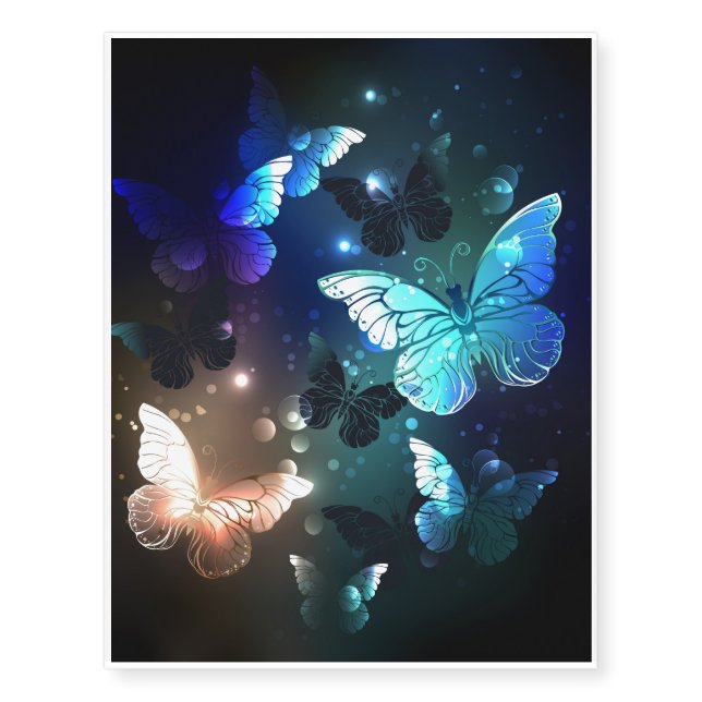 Fluttering Night Butterfly Temporary Tattoos (Front)