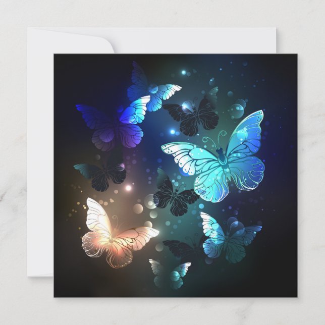 Fluttering Night Butterfly Thank You Card (Front)