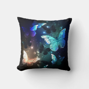 Fluttering Night Butterfly Throw Pillow