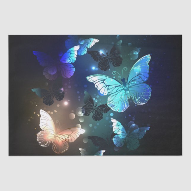 Fluttering Night Butterfly Tissue Paper (Front)