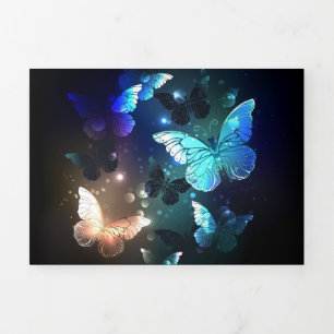 Fluttering Night Butterfly Tri-Fold Card