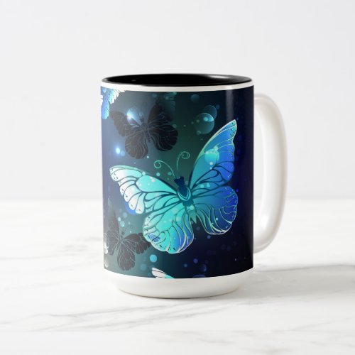 Fluttering Night Butterfly Two_Tone Coffee Mug