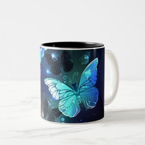 Fluttering Night Butterfly Two_Tone Coffee Mug