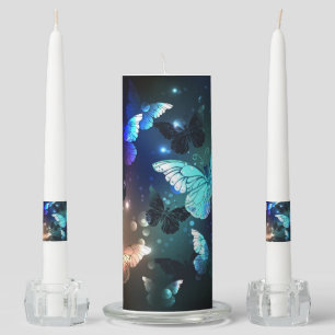 Fluttering Night Butterfly Unity Candle Set