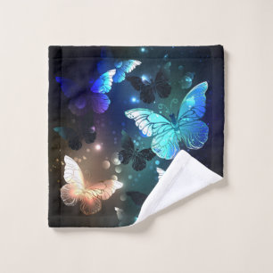 Fluttering Night Butterfly Wash Cloth