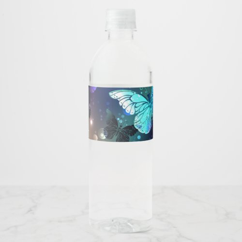 Fluttering Night Butterfly Water Bottle Label