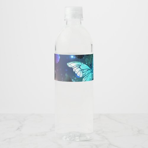 Fluttering Night Butterfly Water Bottle Label