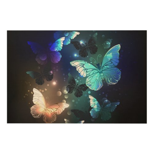 Fluttering Night Butterfly Wood Wall Art