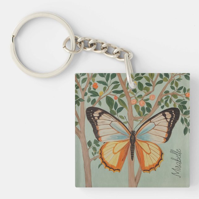 Fluttering Resilience Personalized  Keychain (Front)