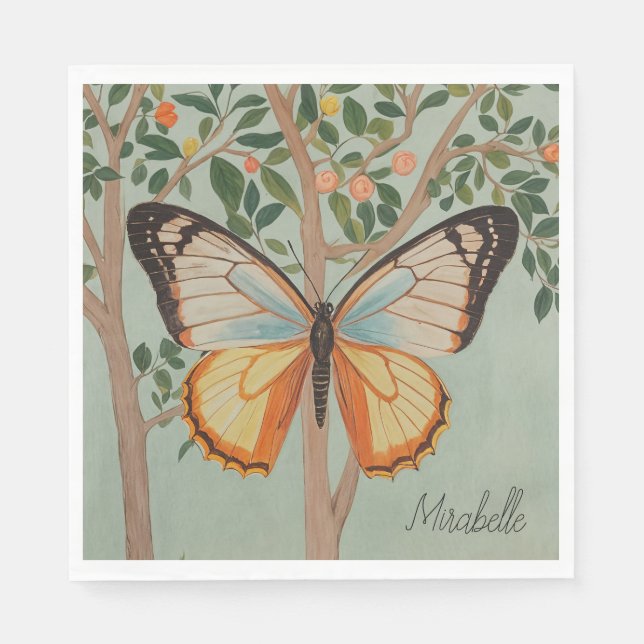 Fluttering Resilience Personalized  Napkins (Front)