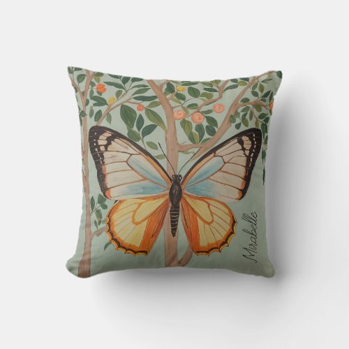 Fluttering Resilience Personalized  Throw Pillow