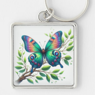 "Fluttering Serenity: Butterfly Keychain" Keychain