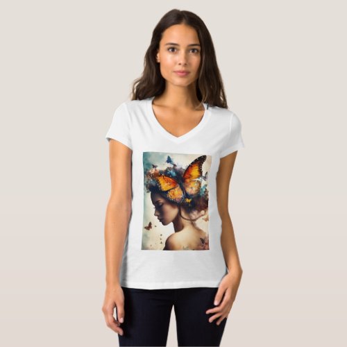 Fluttering Serenity Butterfly T_Shirt Design