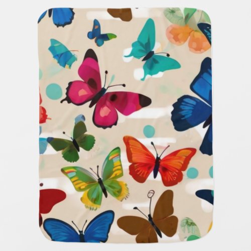 Fluttering Spring_Butterfly Yashavi Collection Baby Blanket