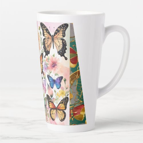 Fluttering Whimsy Cartoon Butterfly T_Shirt Desig Latte Mug