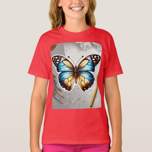 Fluttering Whimsy Watercolor Butterflies T_Shirt