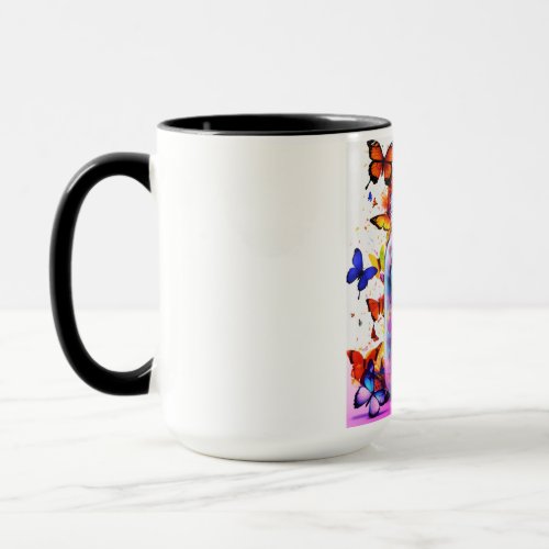 Fluttering Wings Artistic Butterfly Silhouettes T Mug