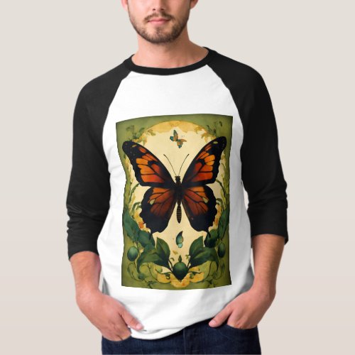 Fluttering Wings Artistic Butterfly Silhouettes  T_Shirt