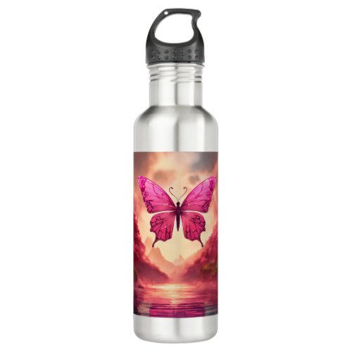 Fluttering Wings Artistic T_Shirt Designs Stainless Steel Water Bottle