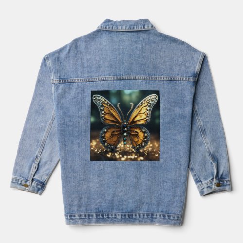 Fluttering Wings Butterfly Beauty Baby Blanket  Denim Jacket