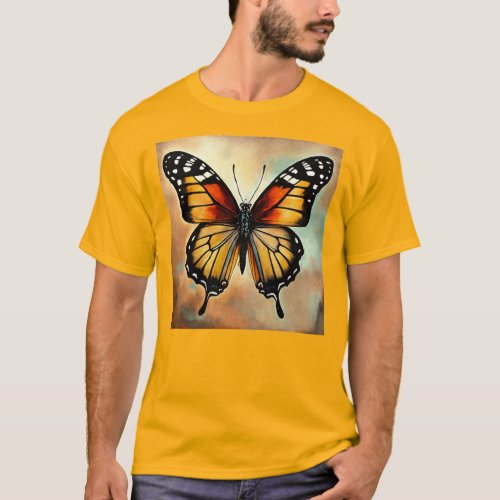 Fluttering Wings Tees Natures Beauty Illustrated T_Shirt