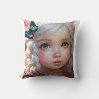 Fluttering Wings: Watercolor Butterfly T-Shirt Col Throw Pillow