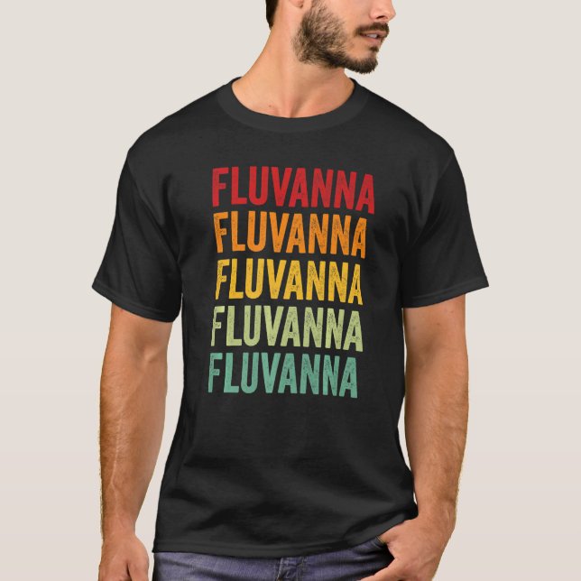 Fluvanna County Virginia Rainbow Text T-Shirt (Front)