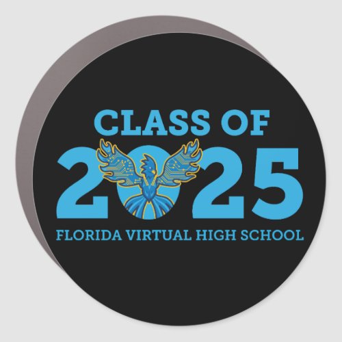 FLVS Class of 2025 Car Magnet round black