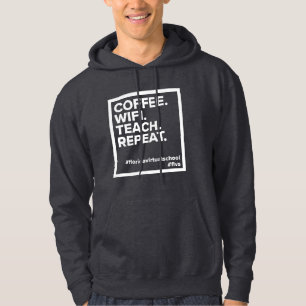 FLVS Coffee. WiFi. Teach. Repeat. Dark Gray Hoodie